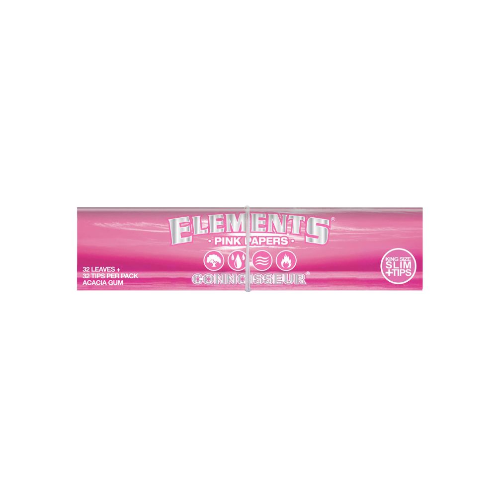 Elements Pink Papers King Size Slim + Tips